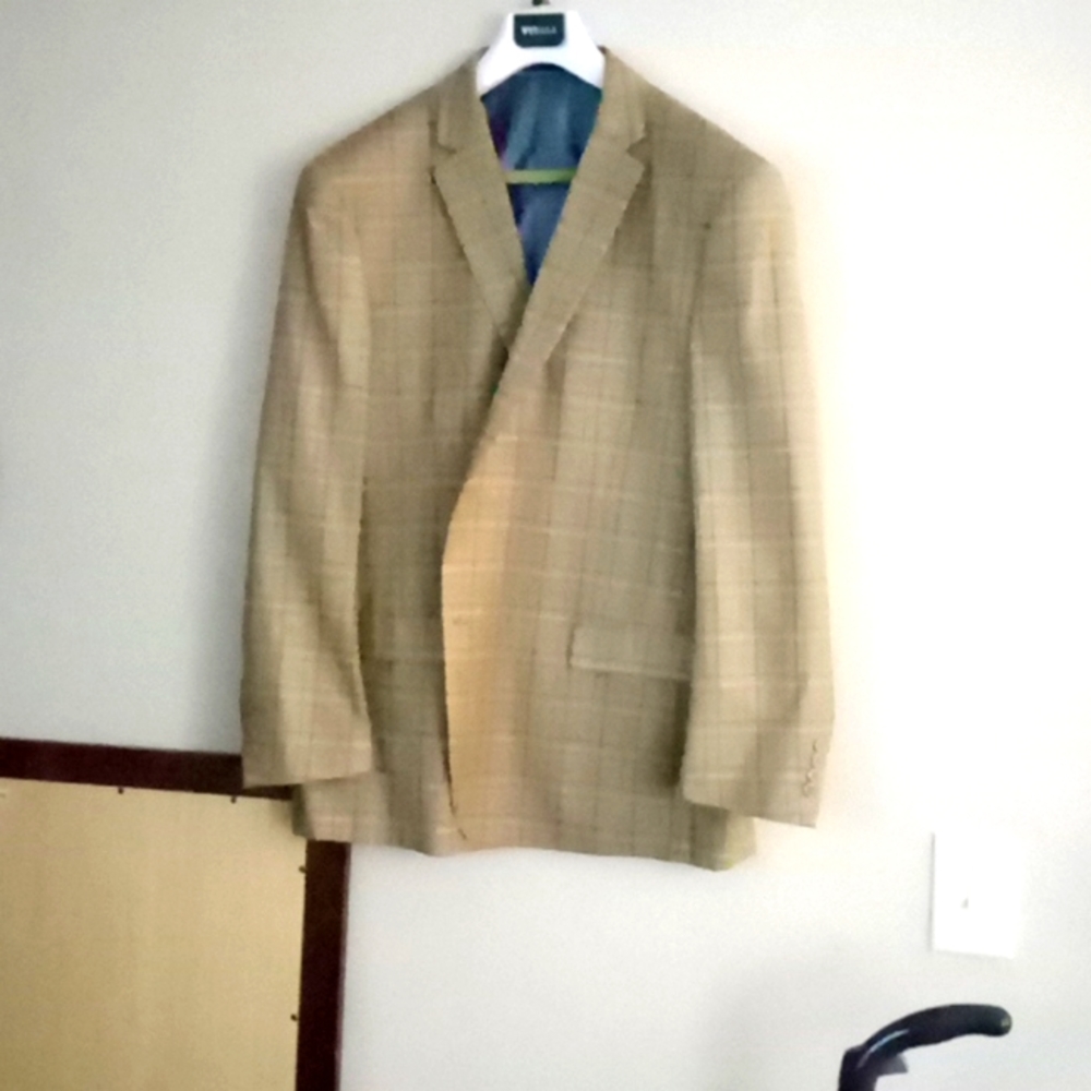 3pcs suit brown plaid suit